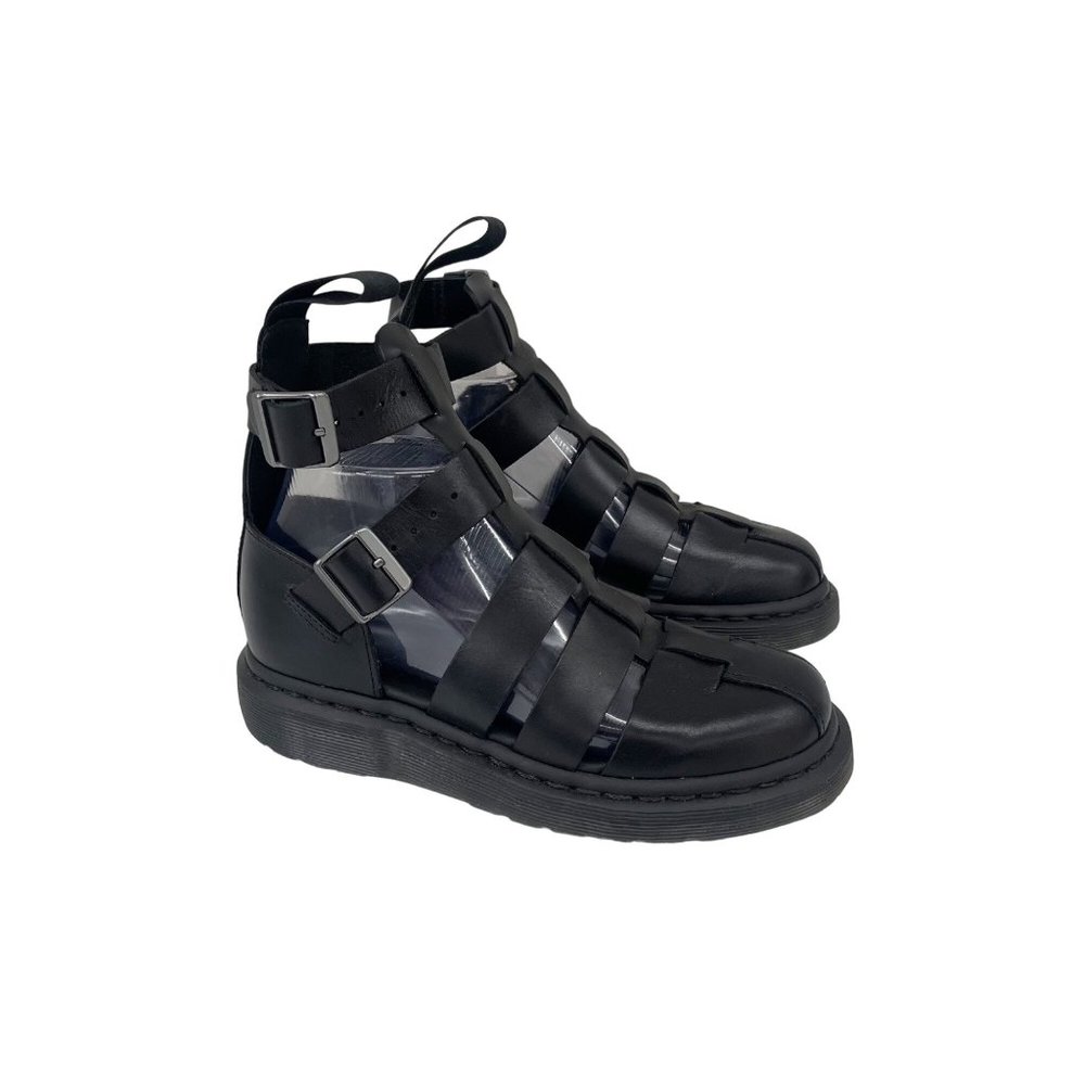 Black Strappy Gladiator Sandal Boots - Women's